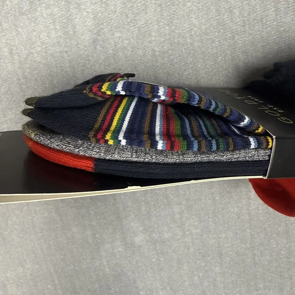 Gold Toe Socks Men’s Shoes Size 8-11 Sta-Cool 3 Pair No Show Striped Gray Red